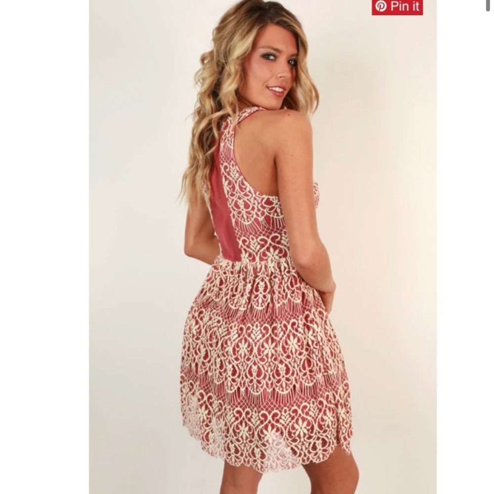 Altar’s State Lace Halter neck dress, size small